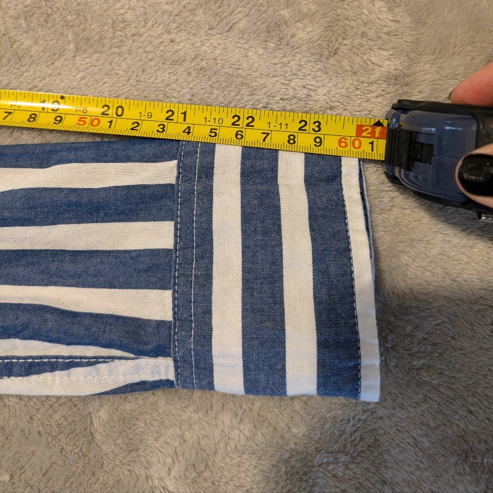 Gap women's blue and white stripe button up size small - Picture 4 of 5